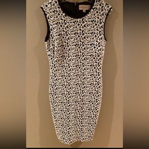 black and white floral patterned dress